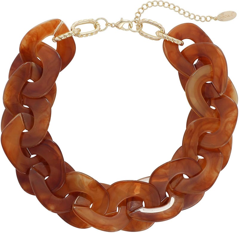 Bocar Statement Chunky Acrylic Cuban Choker Necklace Fashion Bib Collar Chain Necklace for Women(NK-10666) - Image 1